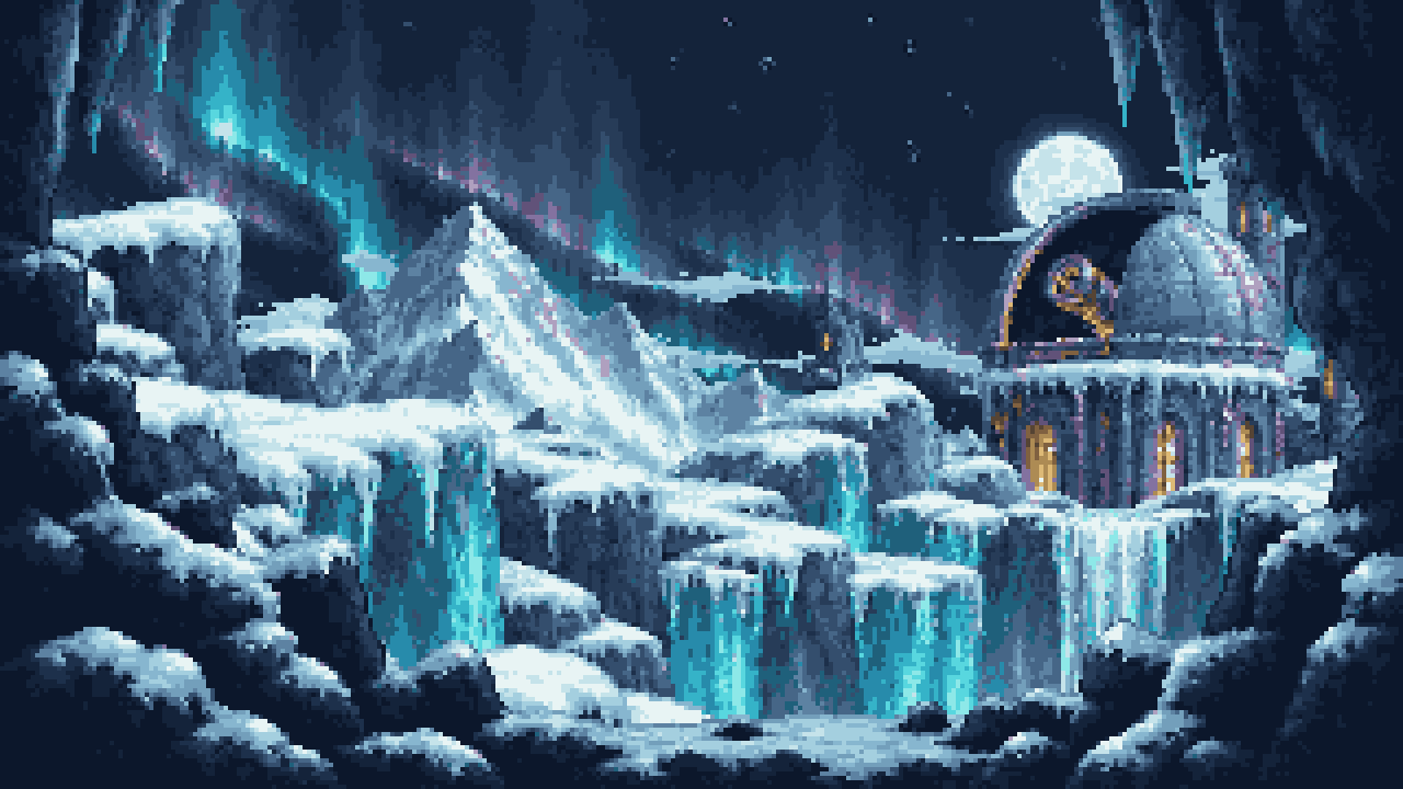 Frost Dog pixel art companion
